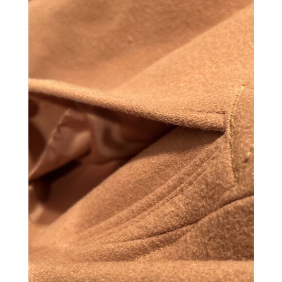 LANDS' END Beige Wool Blend Doubled Breasted Peacoat Women's Sz. 16W preppy EUC - Picture 5 of 11